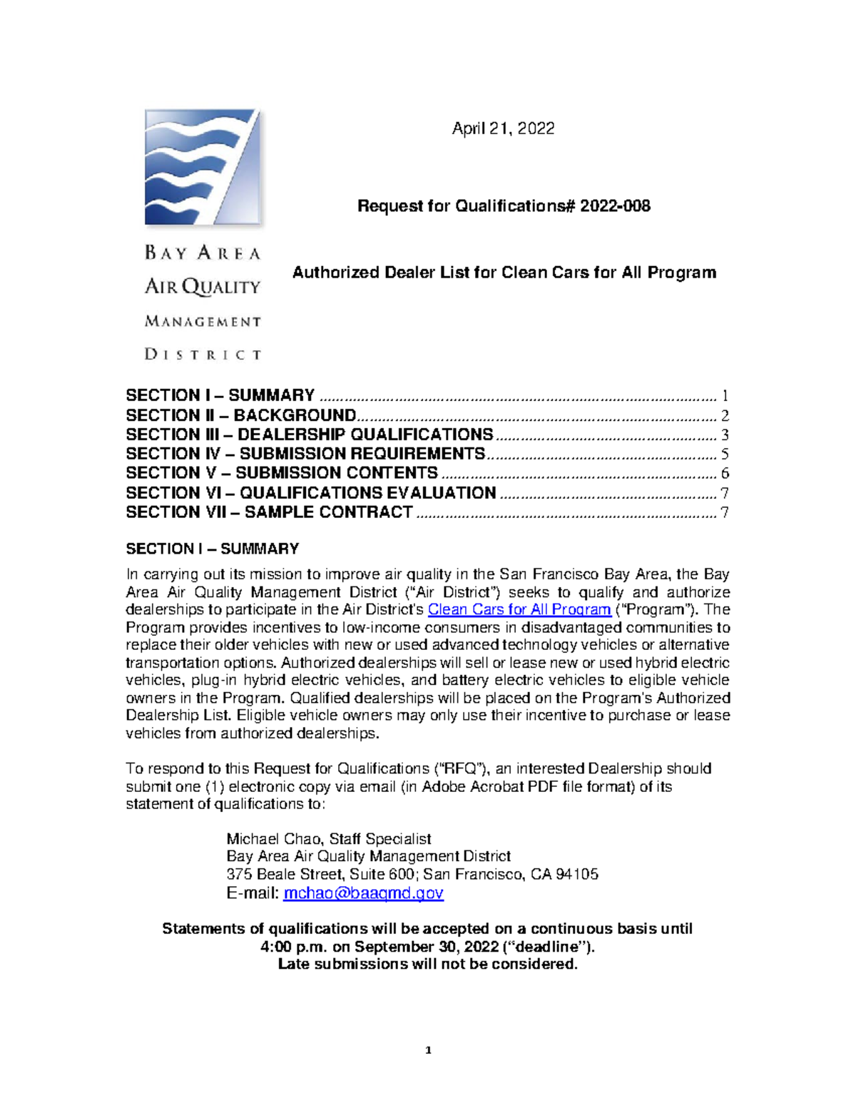 RFQ 2022 008 Authorized Dealer List for Clean Cars for All Program pdf