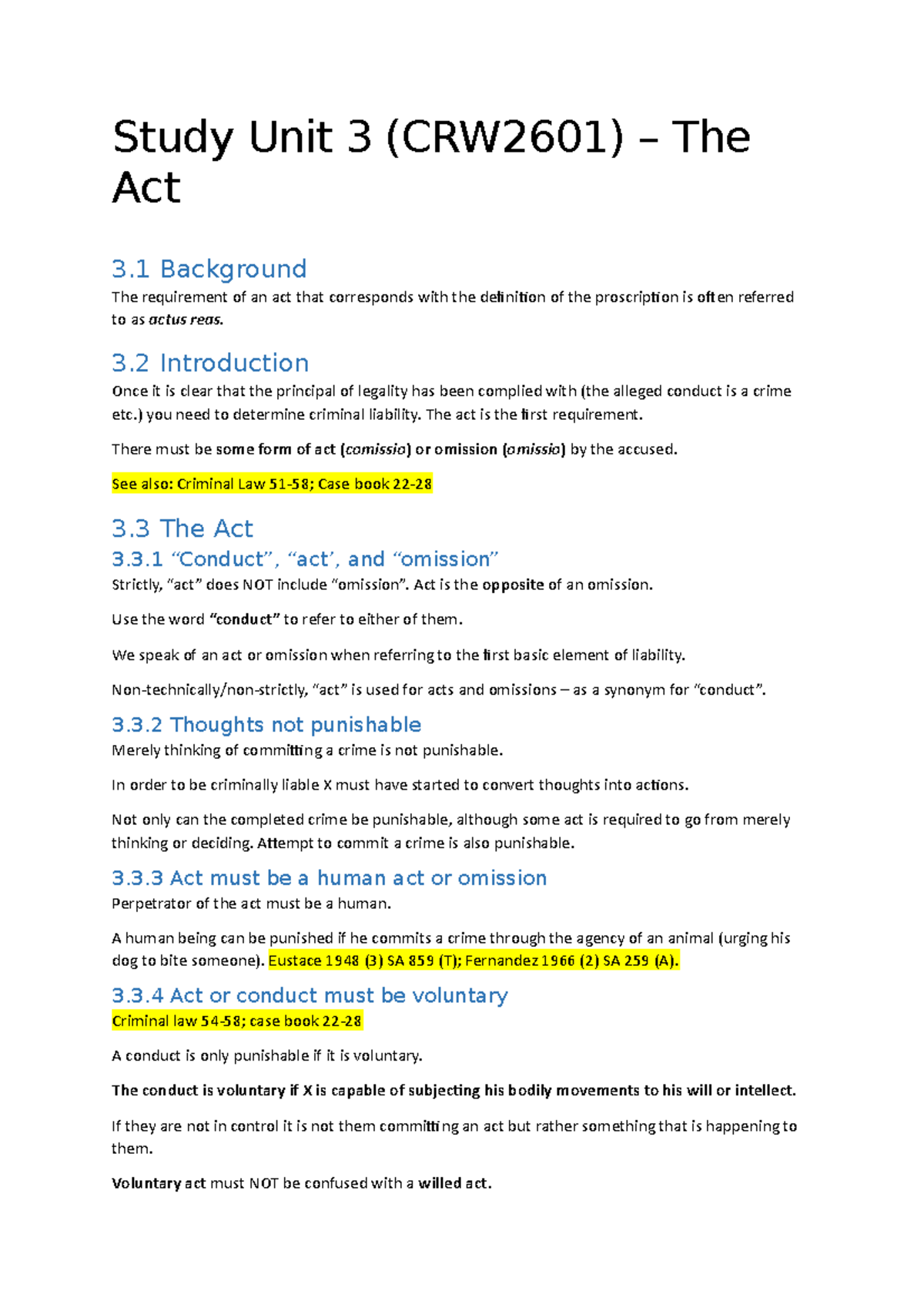 CRW2601 Study Unit 3 The Act - Study Unit 3 (CRW2601) – The Act 3 ...