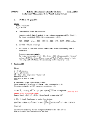 Tutorial 4 Solutions - DAO2703 Tutorial 4 Solutions Semester 2 AY 2023 ...