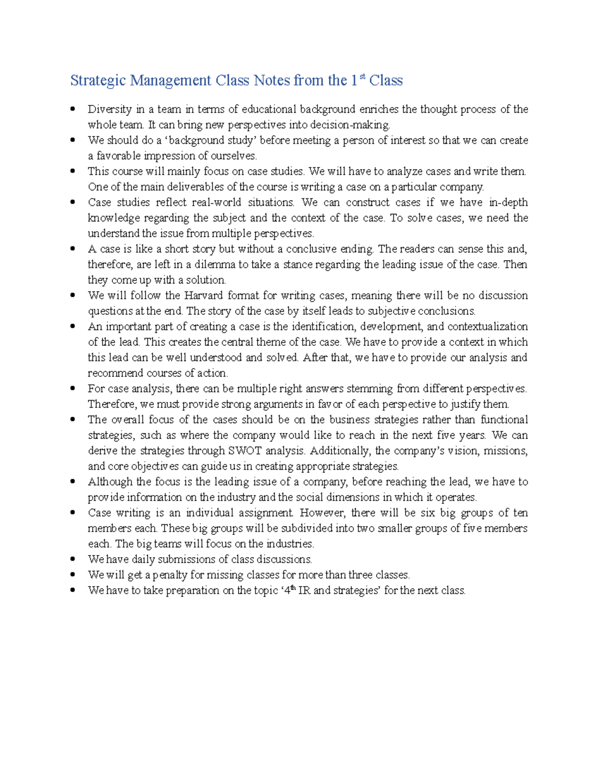 29 Lecture 1 - Sdcfghgfd - Strategic Management Class Notes from the ...