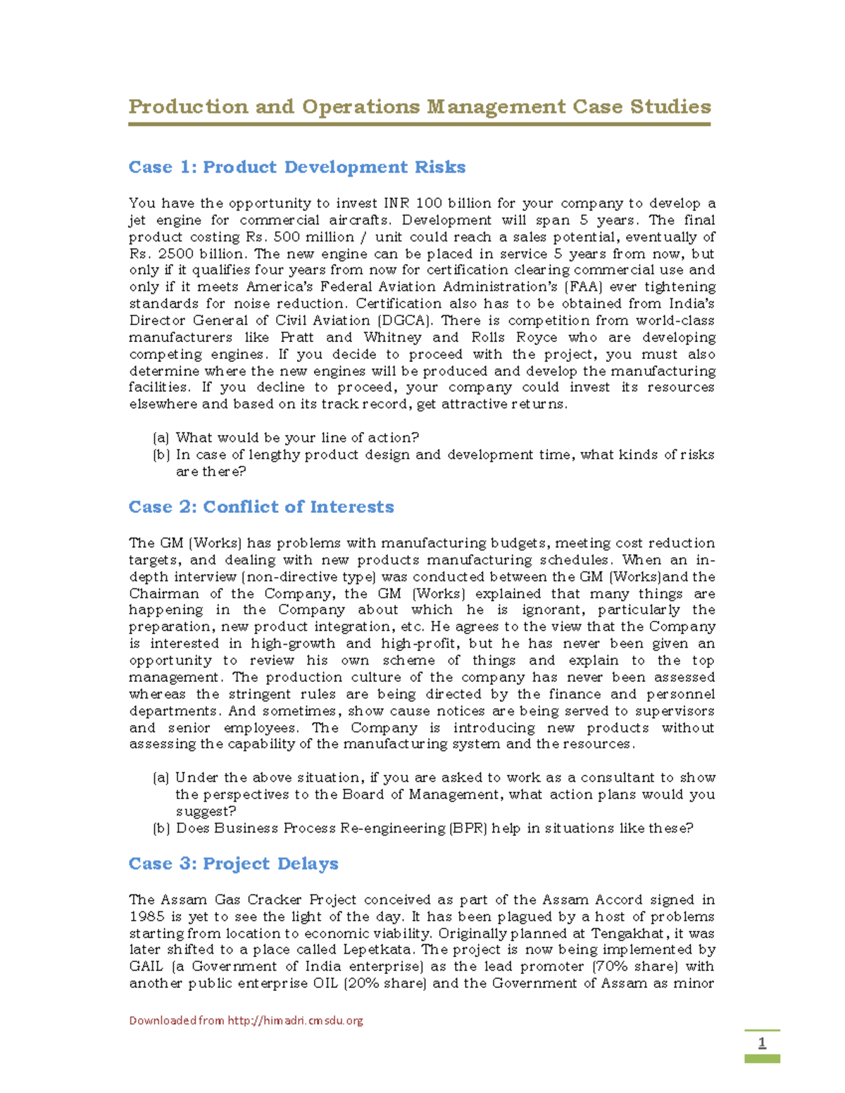 Pom case studies - Case study - Downloaded from himadri.cmsdu 1 ...