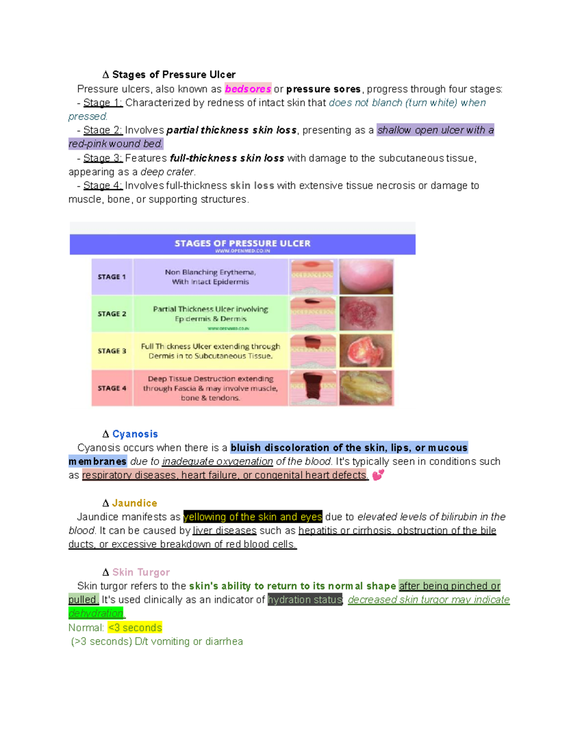 Few pointers, HA lab - ∆ Stages of Pressure Ulcer Pressure ulcers, also ...