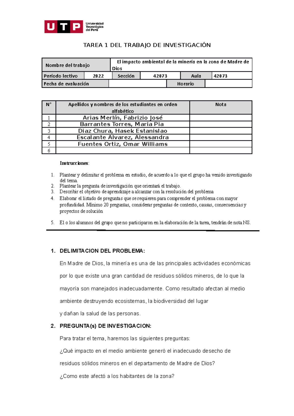 Copia de Individuo Y Medio Ambiente - TAREA 1 DEL TRABAJO DE ...