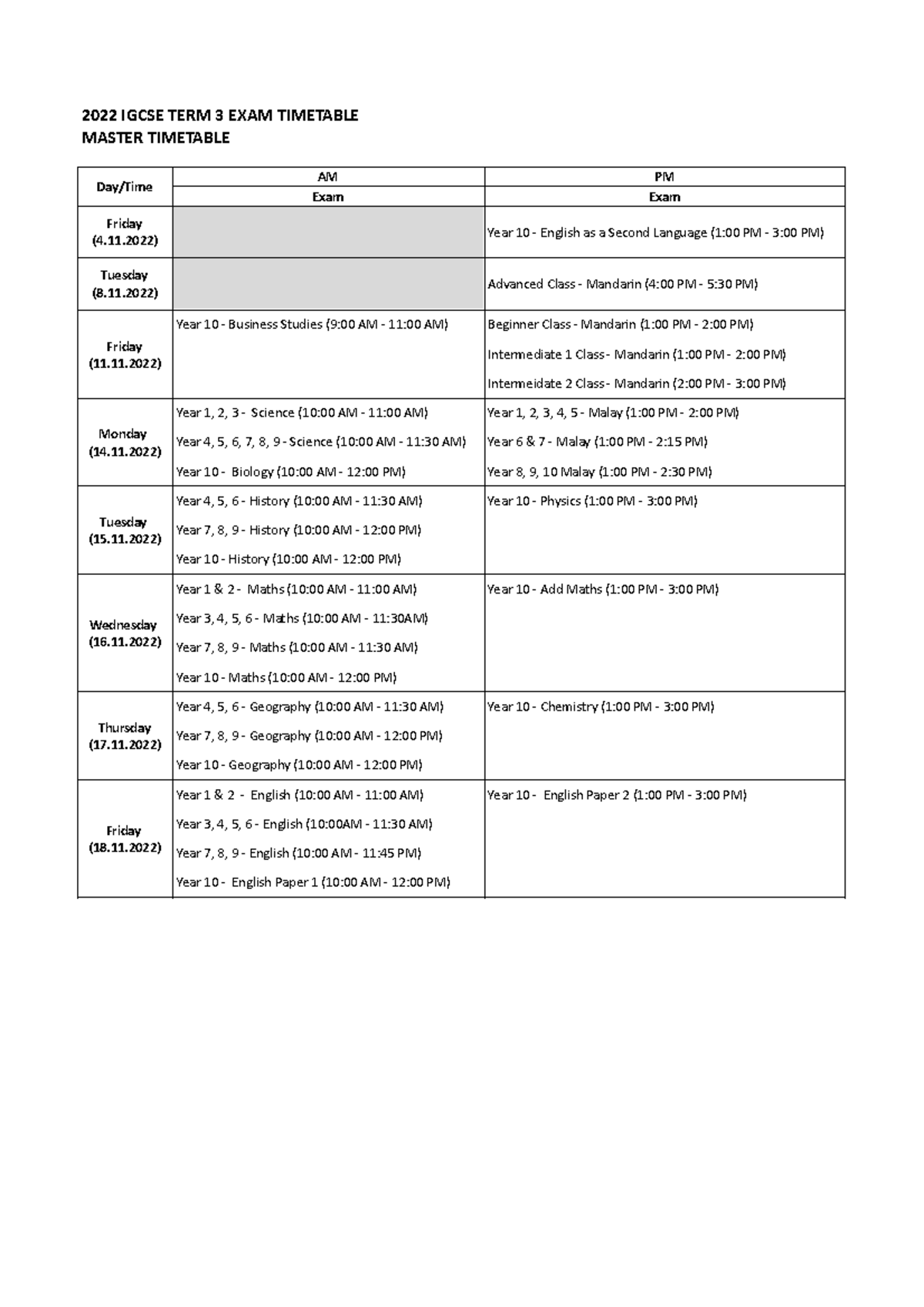 2022 Exam Timetable Term 3 2022 IGCSE TERM 3 EXAM TIMETABLE MASTER 2022-exam-timetable-term-3-2022-igcse-term-3-exam-timetable-master