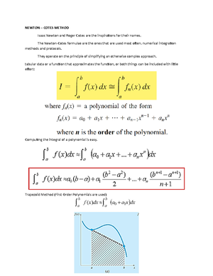 Closed Newton – Cotes Method - Closed Newton – Cotes Method a. using ...