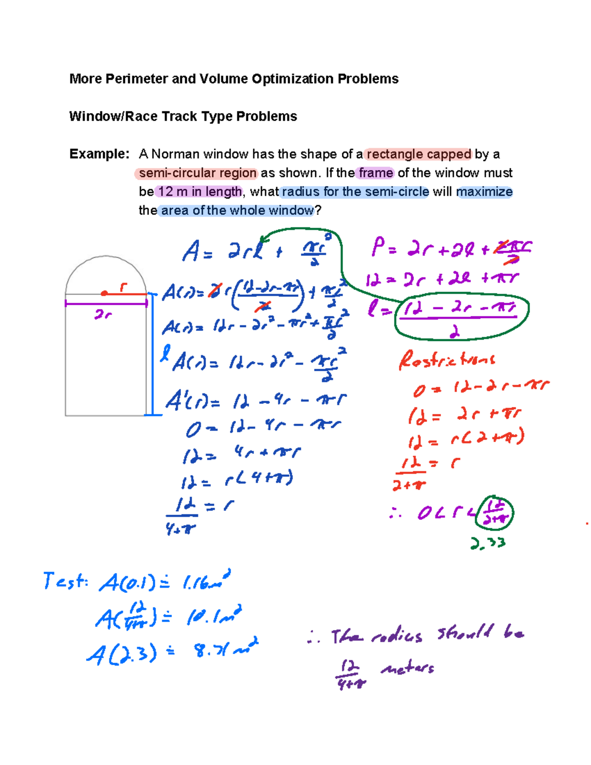 04A - Inscribed Shape Problems - More Perimeter and Volume Optimization ...