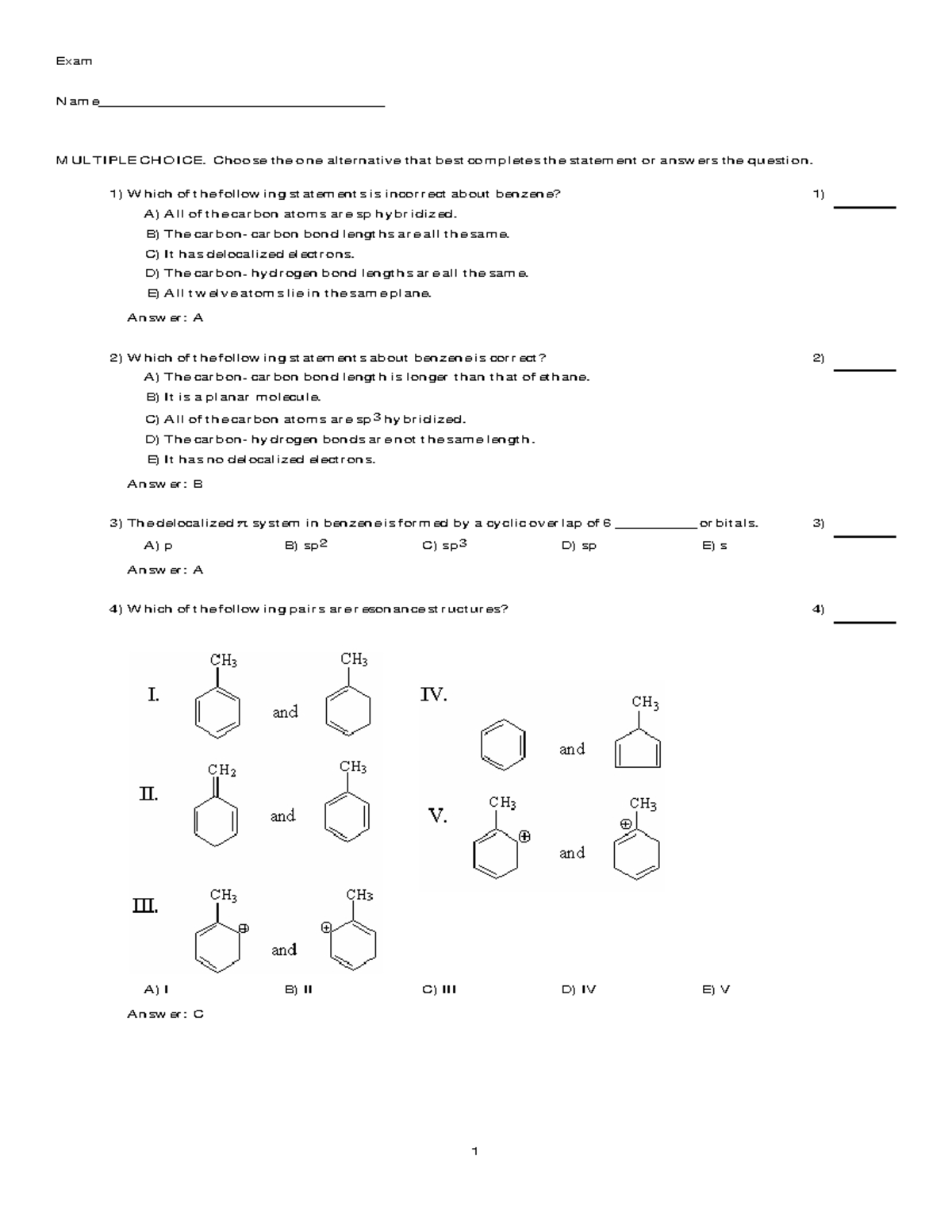 Chapter 7 - Practice questions for chem - Exam Name ...