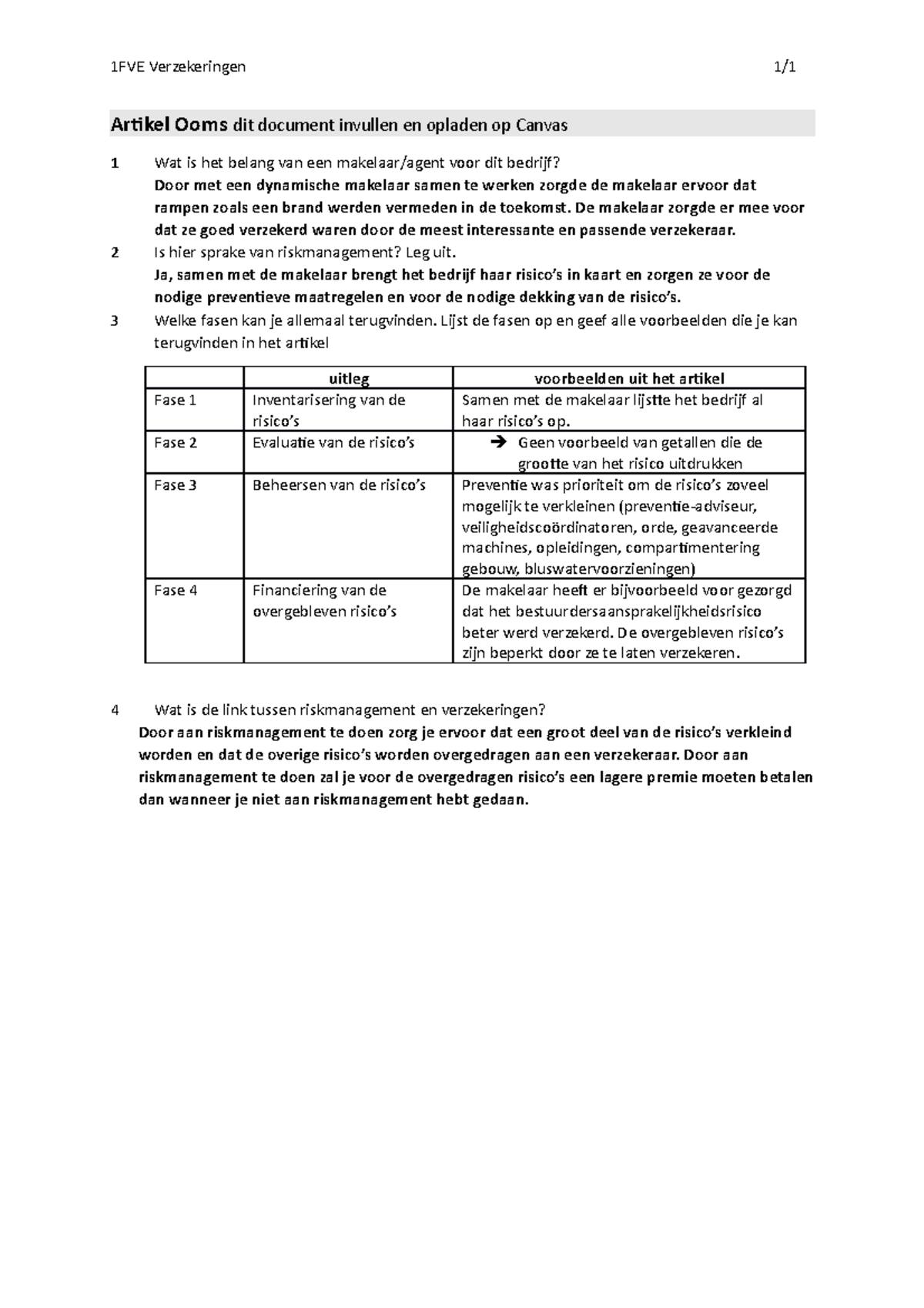 Vragen Artikel Ooms - 1FVE Verzekeringen 1/ Artikel Ooms Dit Document ...