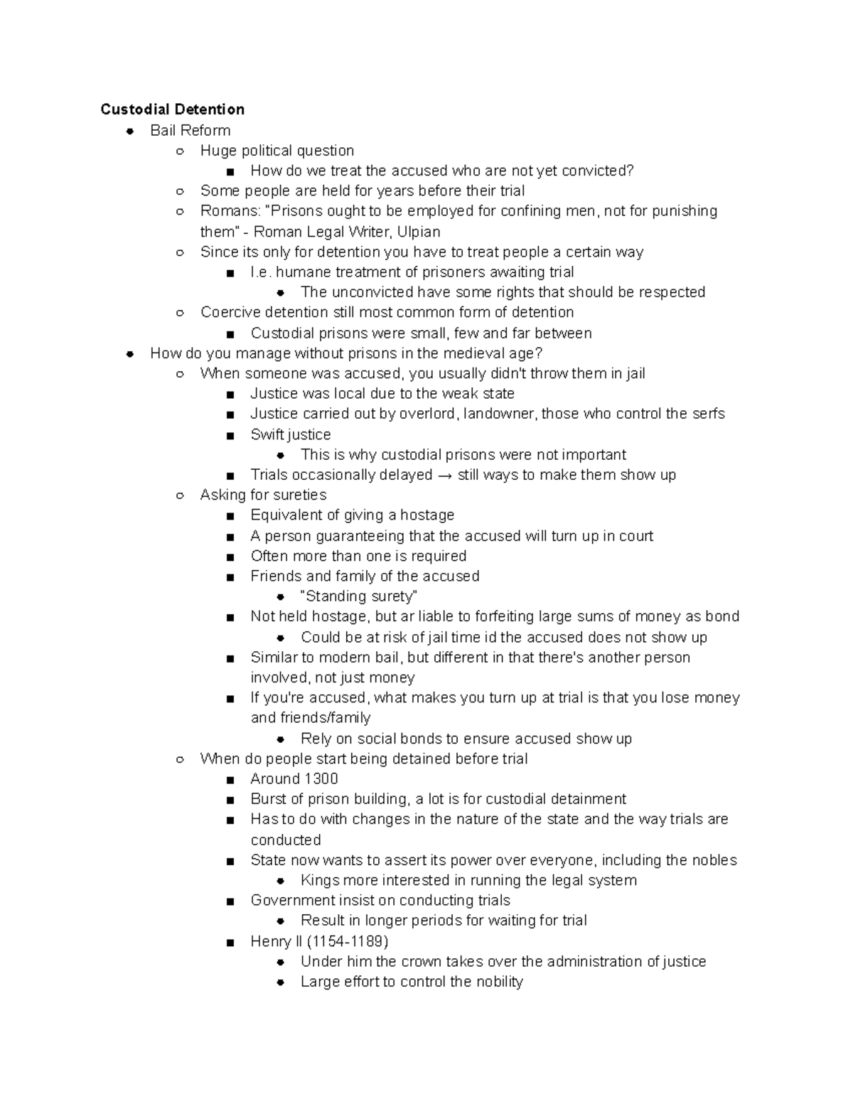 Custodial Detention Humane Treatment Of Prisoners Awaiting Trial The