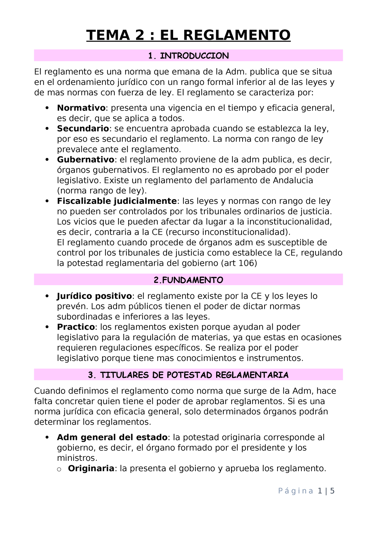 Tema 2 El Reglamento Apuntes Tema 2 El Reglamento 1 Introduccion El Reglamento Es Una 3858