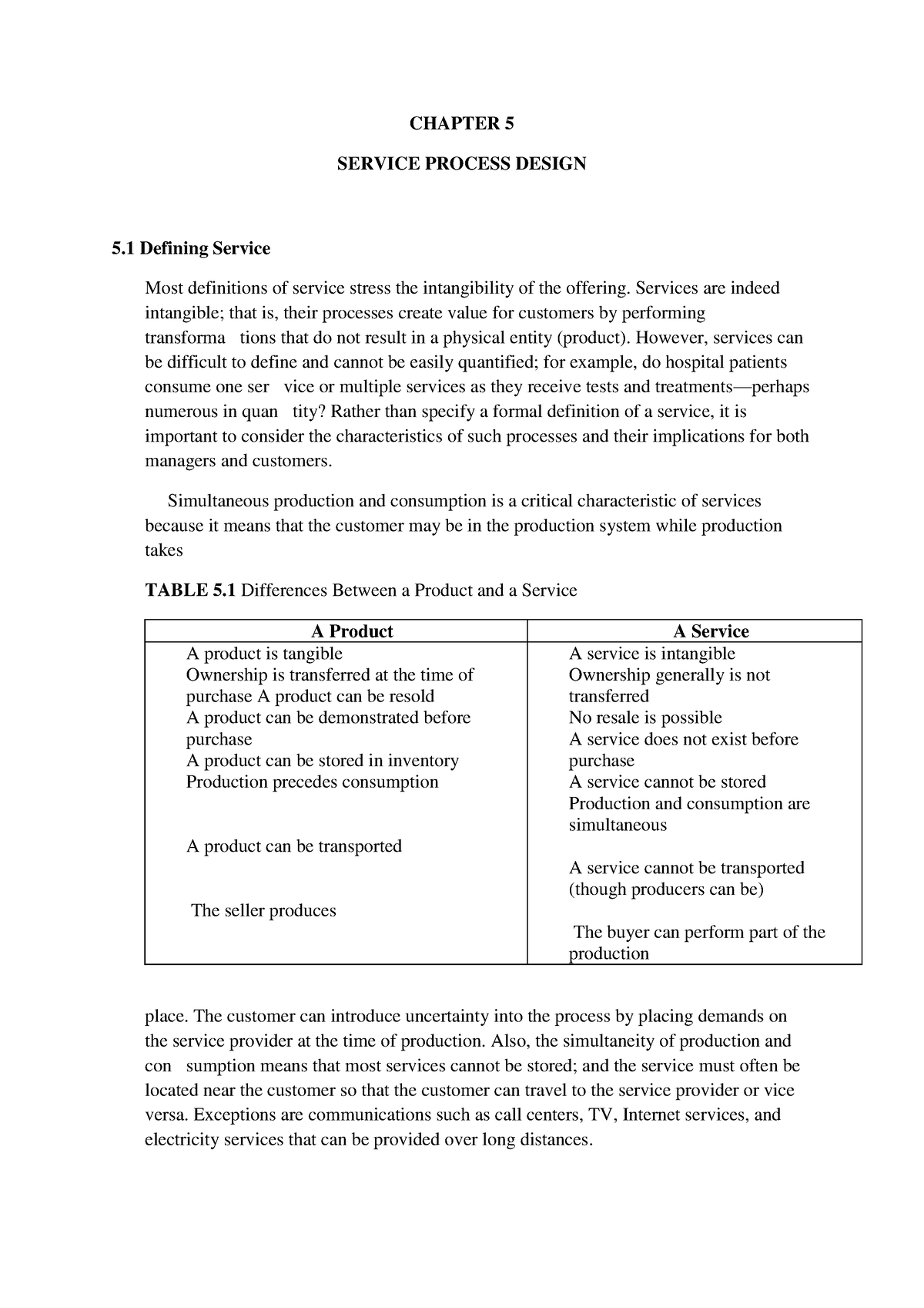 Chapter 5 Service Process Design ( Defining Service) - CHAPTER 5 ...