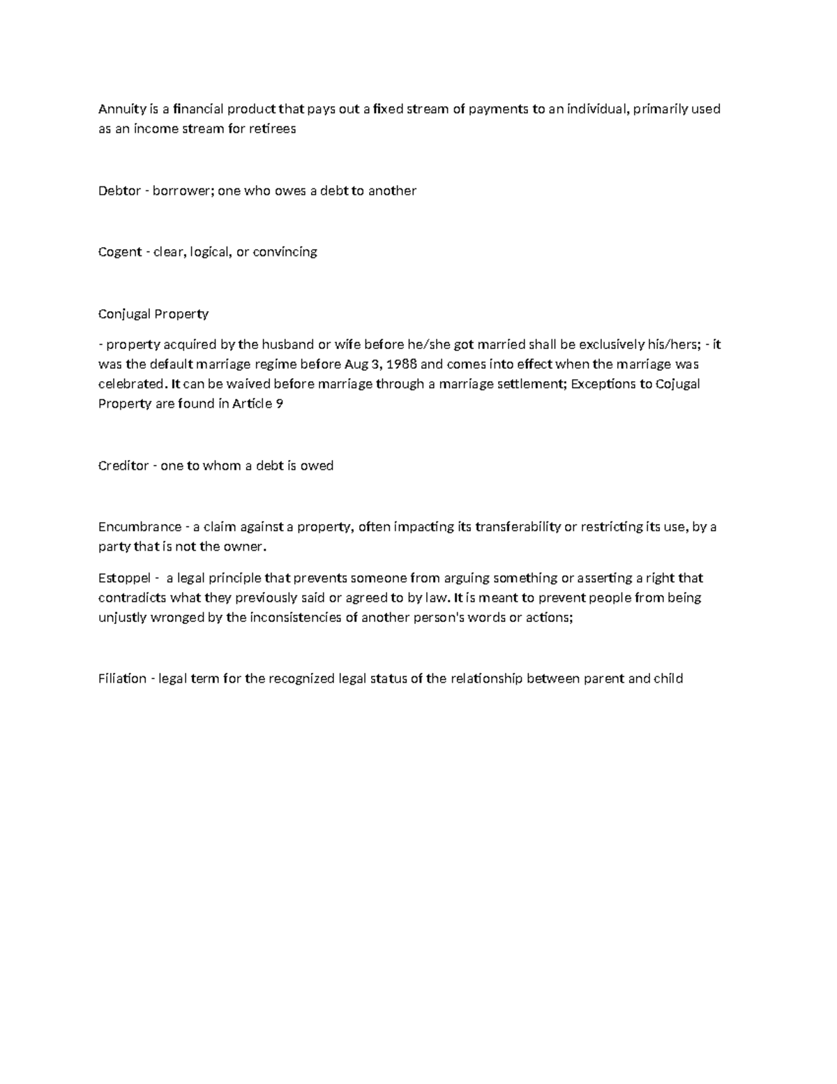 Legal Definition of Terms - Annuity is a financial product that pays ...