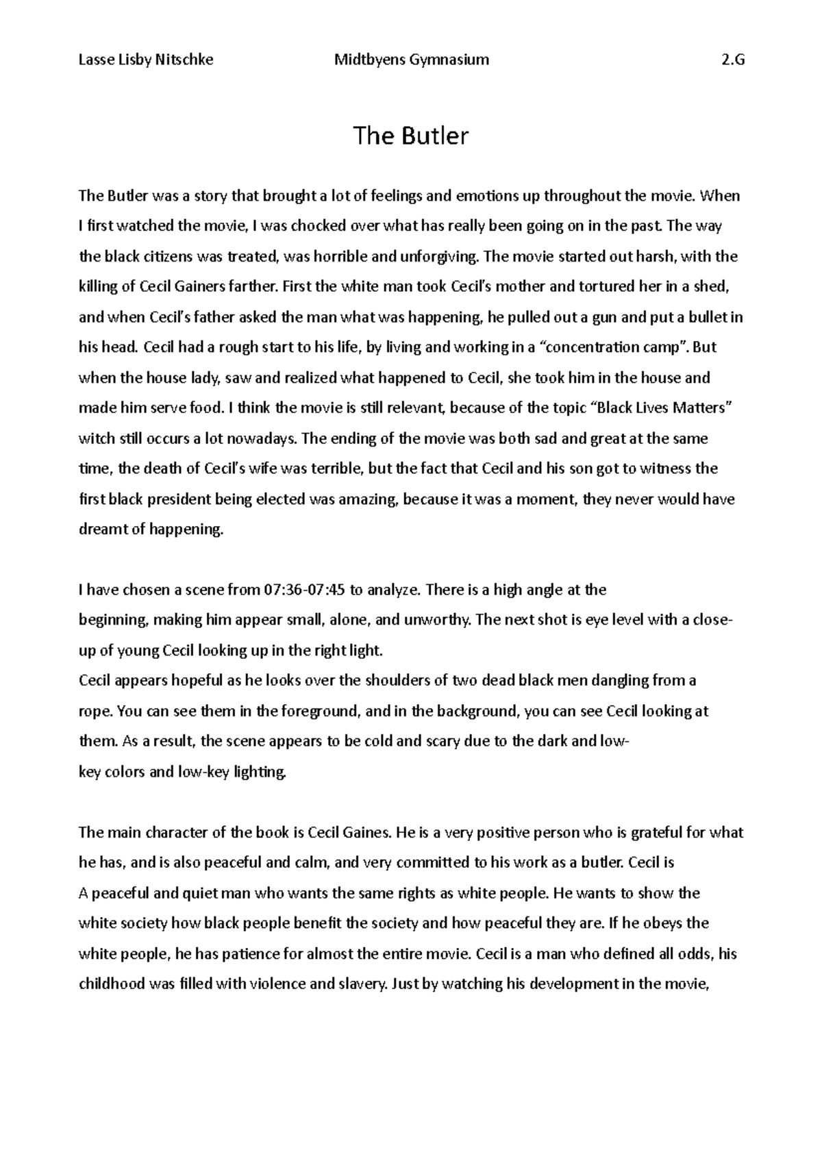 The Butler - 12 tal - Lasse Lisby Nitschke Midtbyens Gymnasium 2 The ...