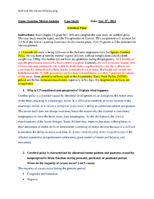Cerebral Palsy-Case Study - EDU 221 - BU - Studocu