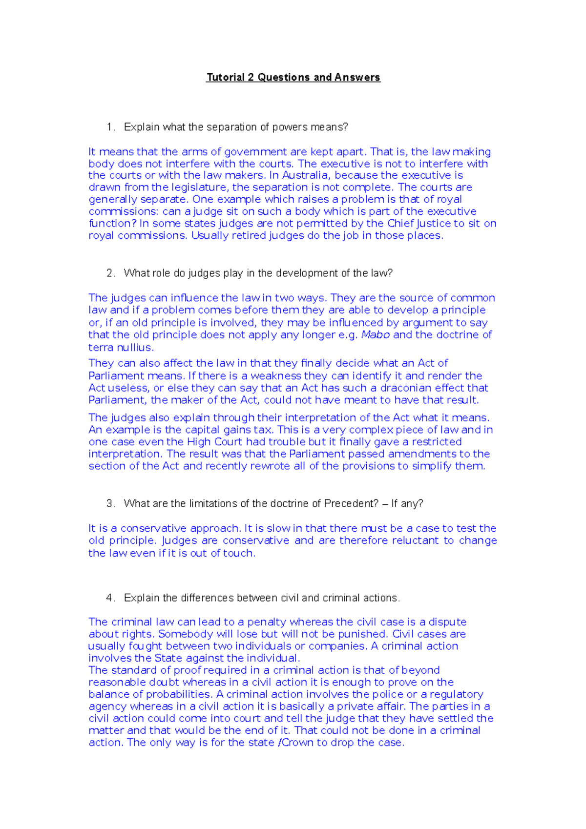 BU 1112 - Tutorial 2 answers - Tutorial 2 Questions and Answers 1 ...
