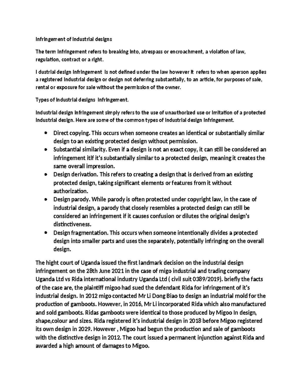 Felix adr - alternative dispute resolutions - Infringement of ...