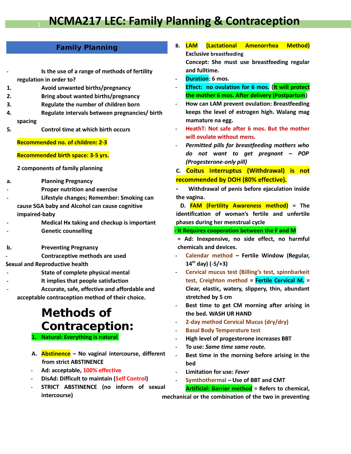 family-planning-notes-is-the-use-of-a-range-of-methods-of-fertility