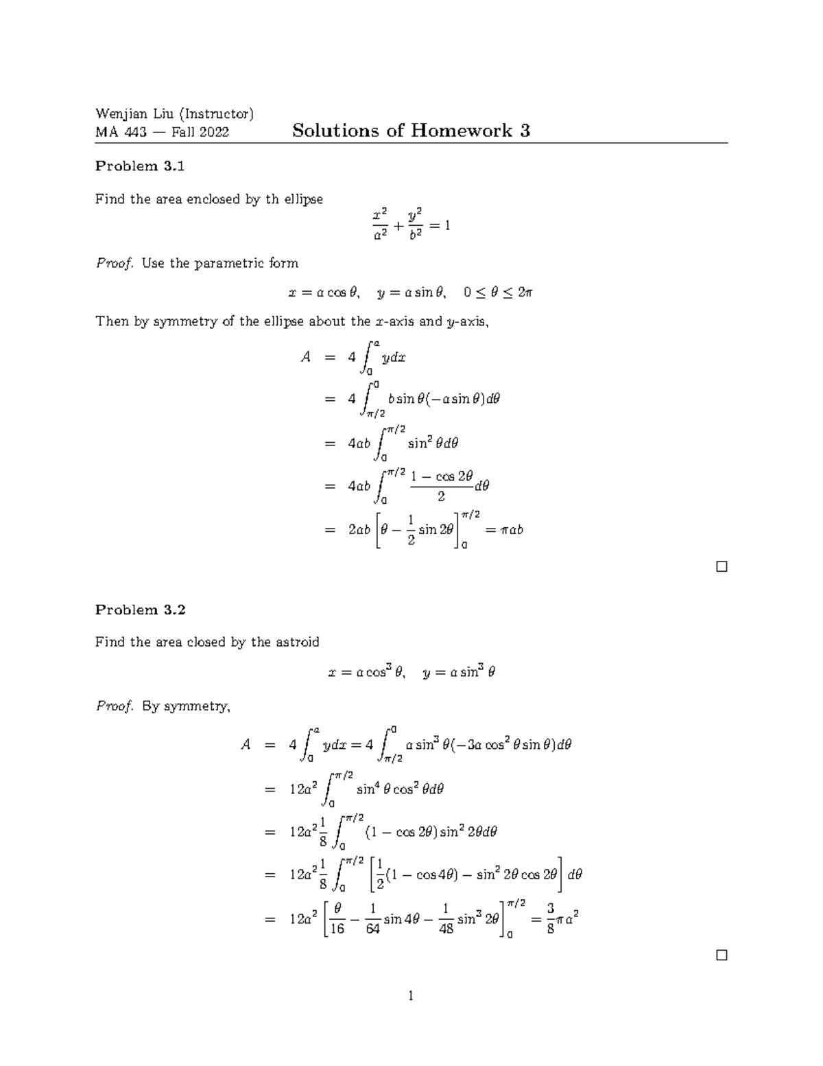 solutions-of-homework-3-find-the-area-enclosed-by-th-ellipse-x-2-a-2