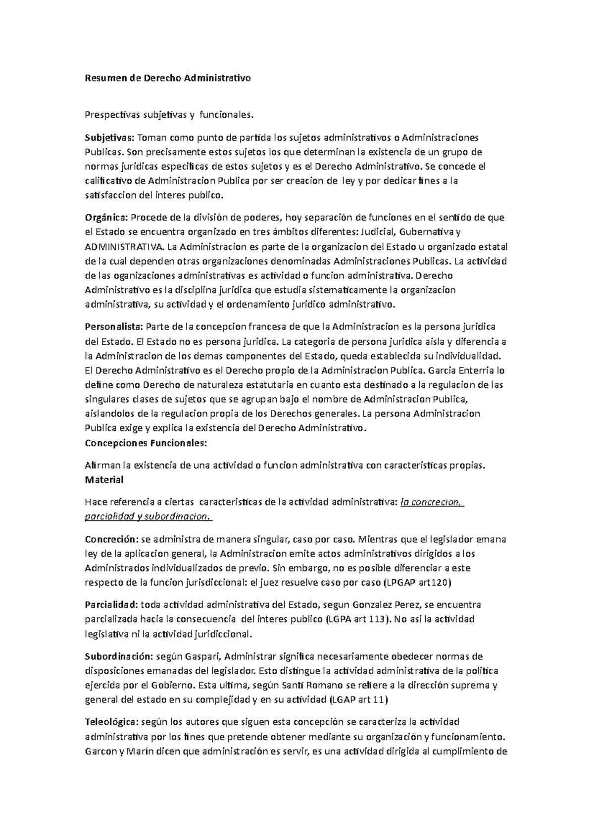 Resum Dret Administratiu - Resumen De Derecho Administrativo ...