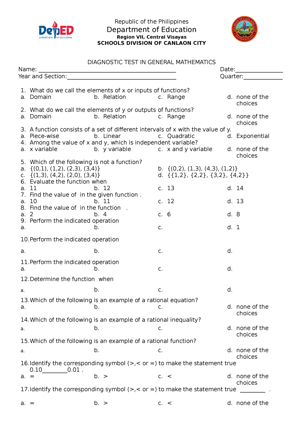 List Of Topics In General Mathematics