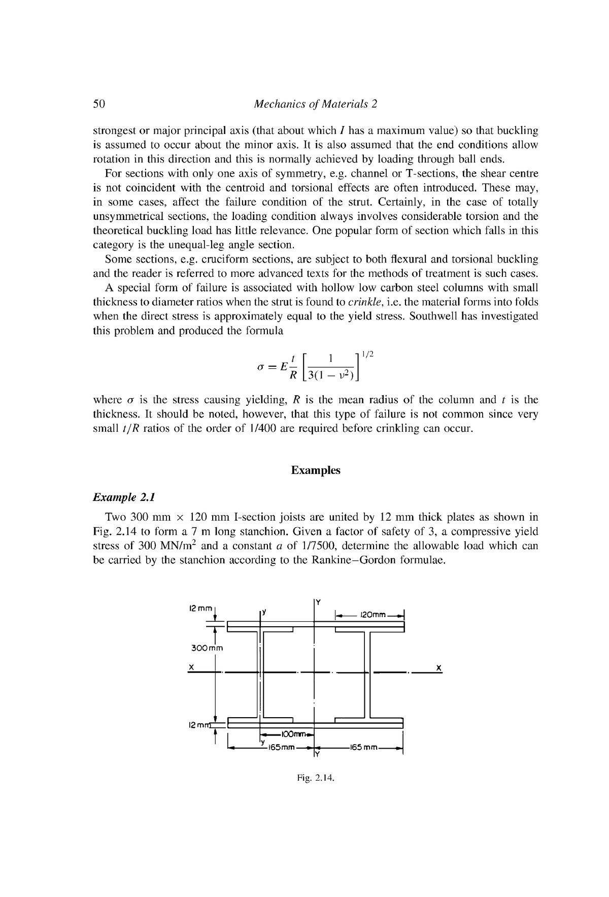 Answered: A bracket, made of steel (oy=220 N/mm2)…