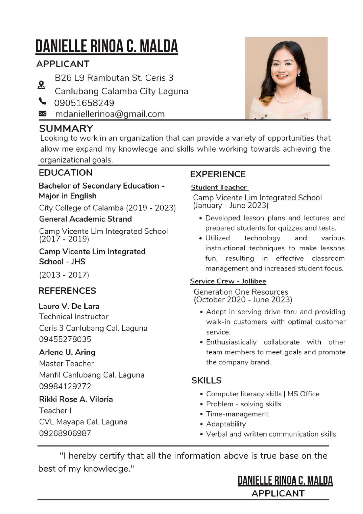 Drcmalda CV - resume - Engineering Data Analysis - Studocu