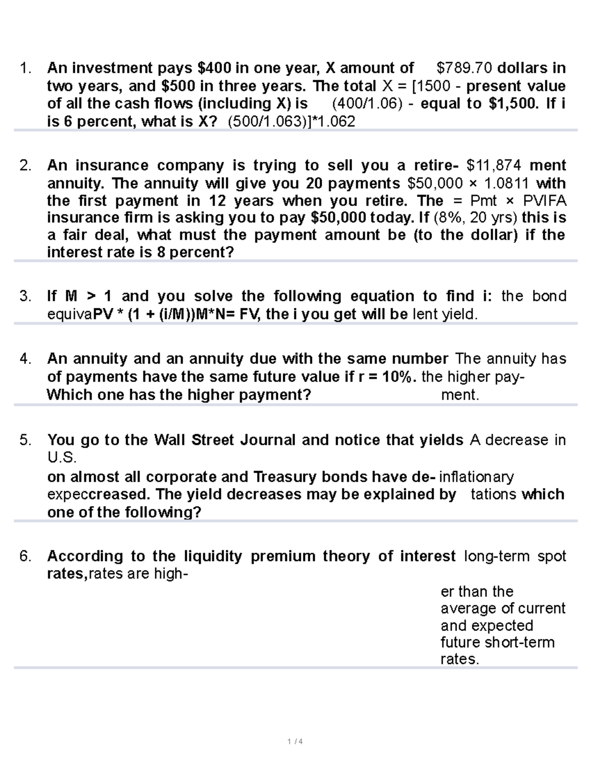 Fin 326 Ch2 - Notes On Chapter Two In Intermediate Corporate Finance ...