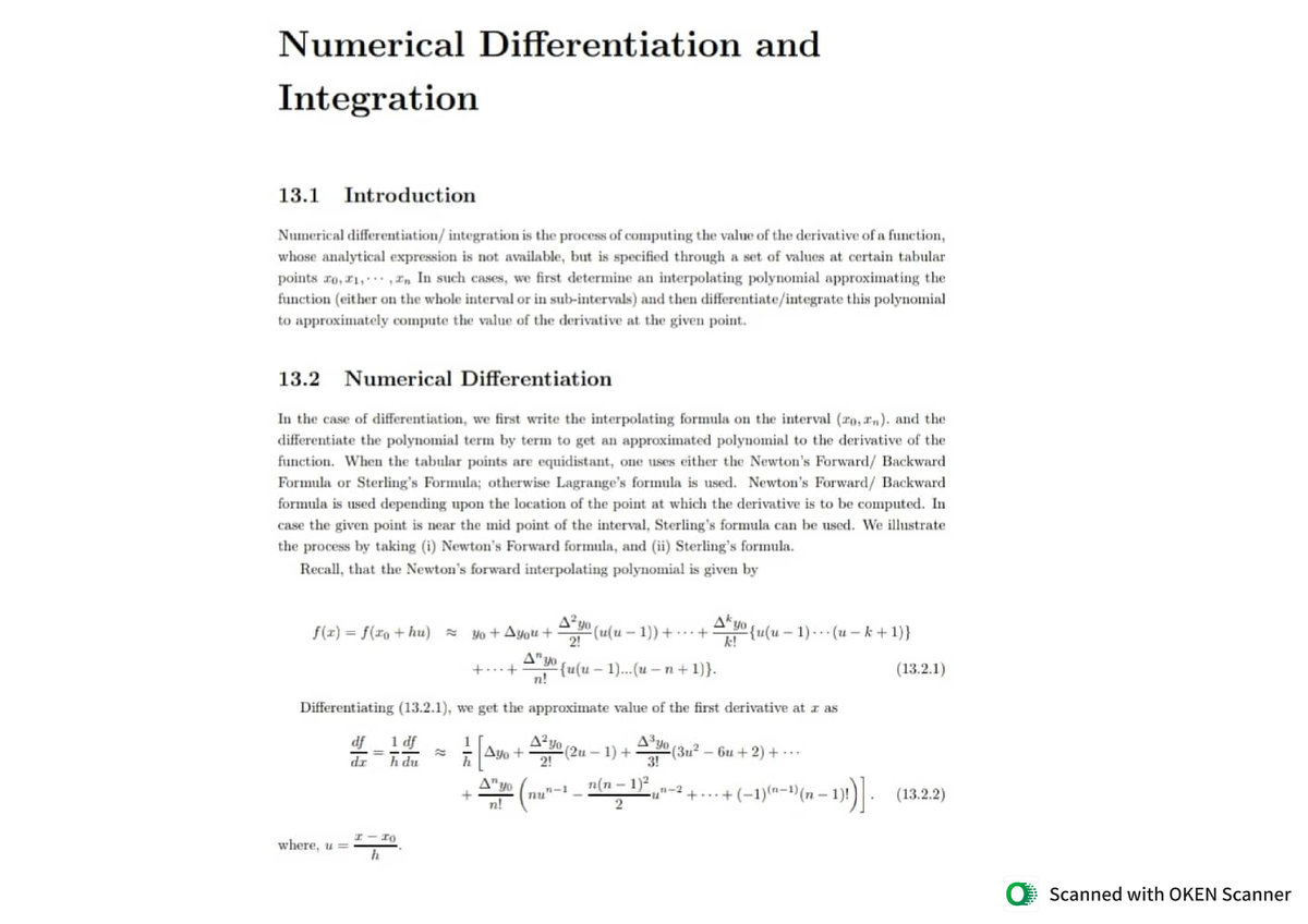 Numerical Differentiation And Integration - Numerical Methods - Studocu