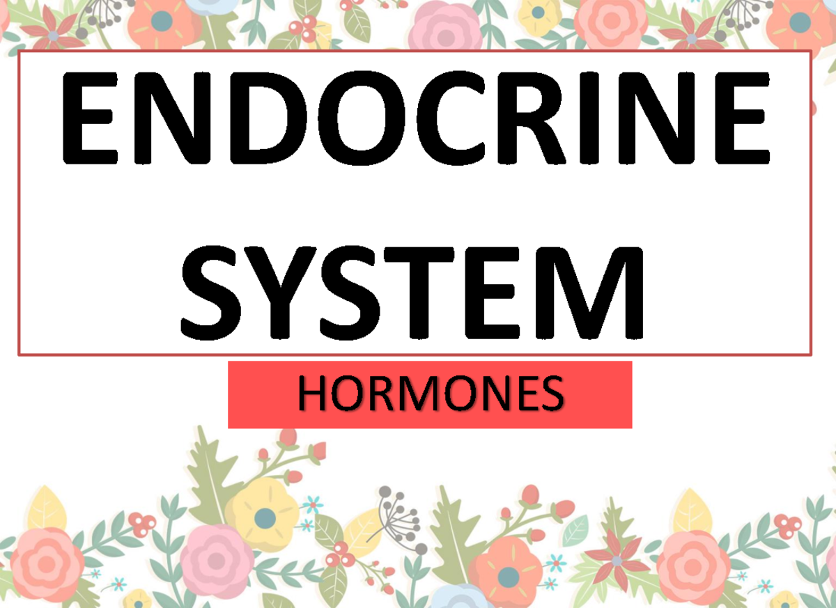 Endocrine System with fast track learning and SLA - ENDOCRINE SYSTEM ...