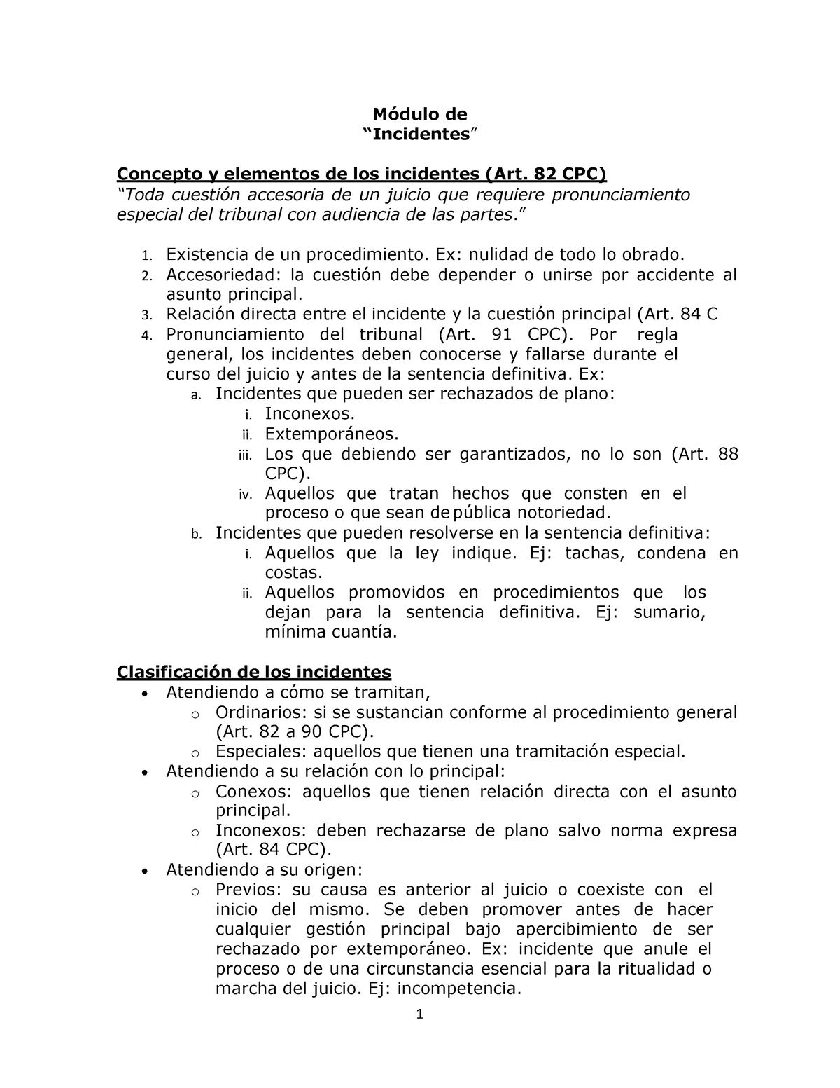 09 LOS Incidentes - Estudio Para Examen De Grado - Módulo De ...