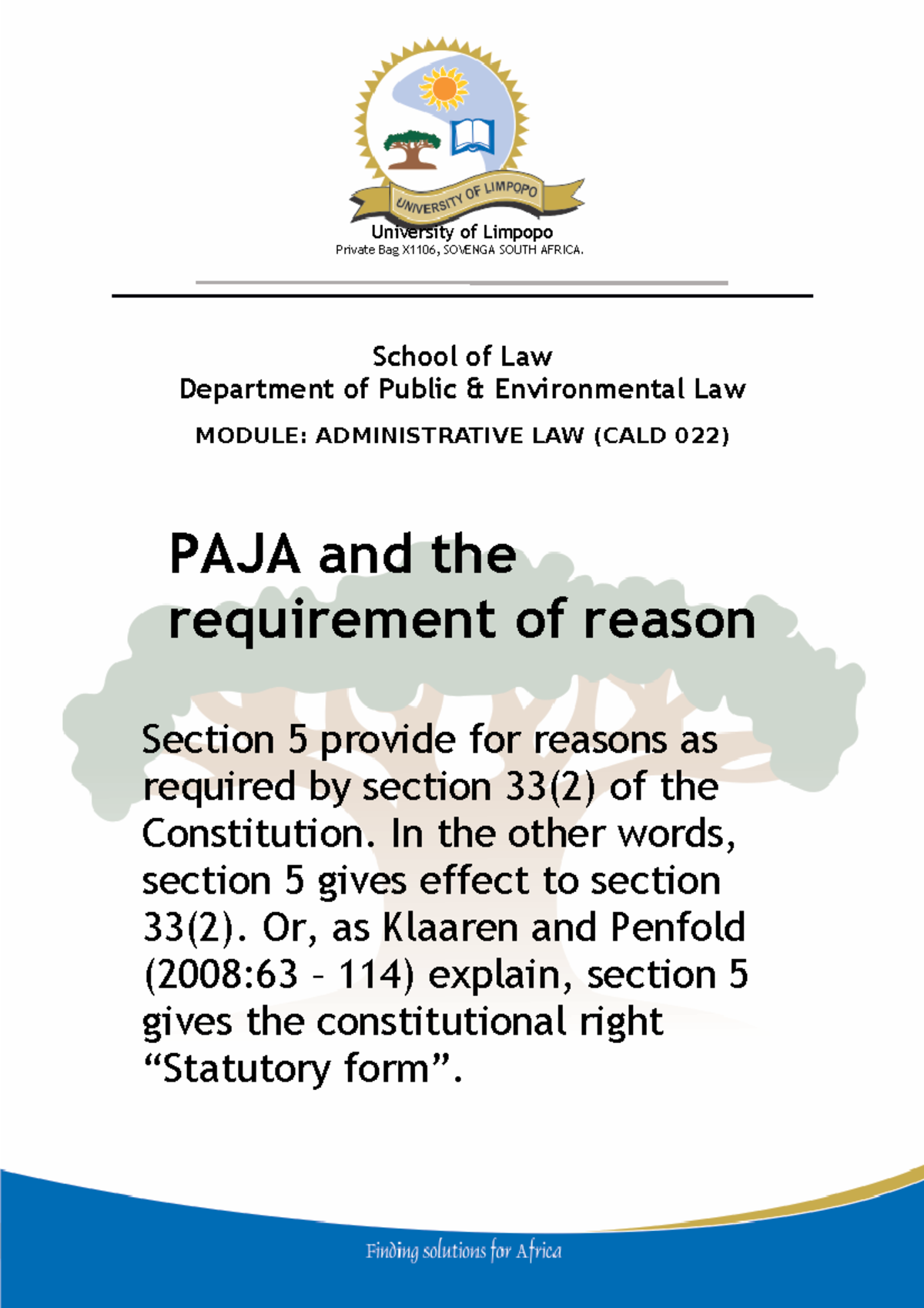 Topic - Section 5 Ethics and Professional Responsibility is a ...