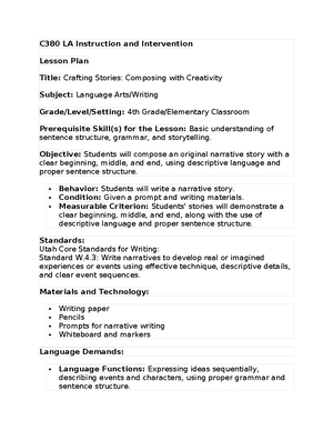 C910 Lesson Plan Task 1 - Task 1 - Direct Instruction Lesson Plan ...