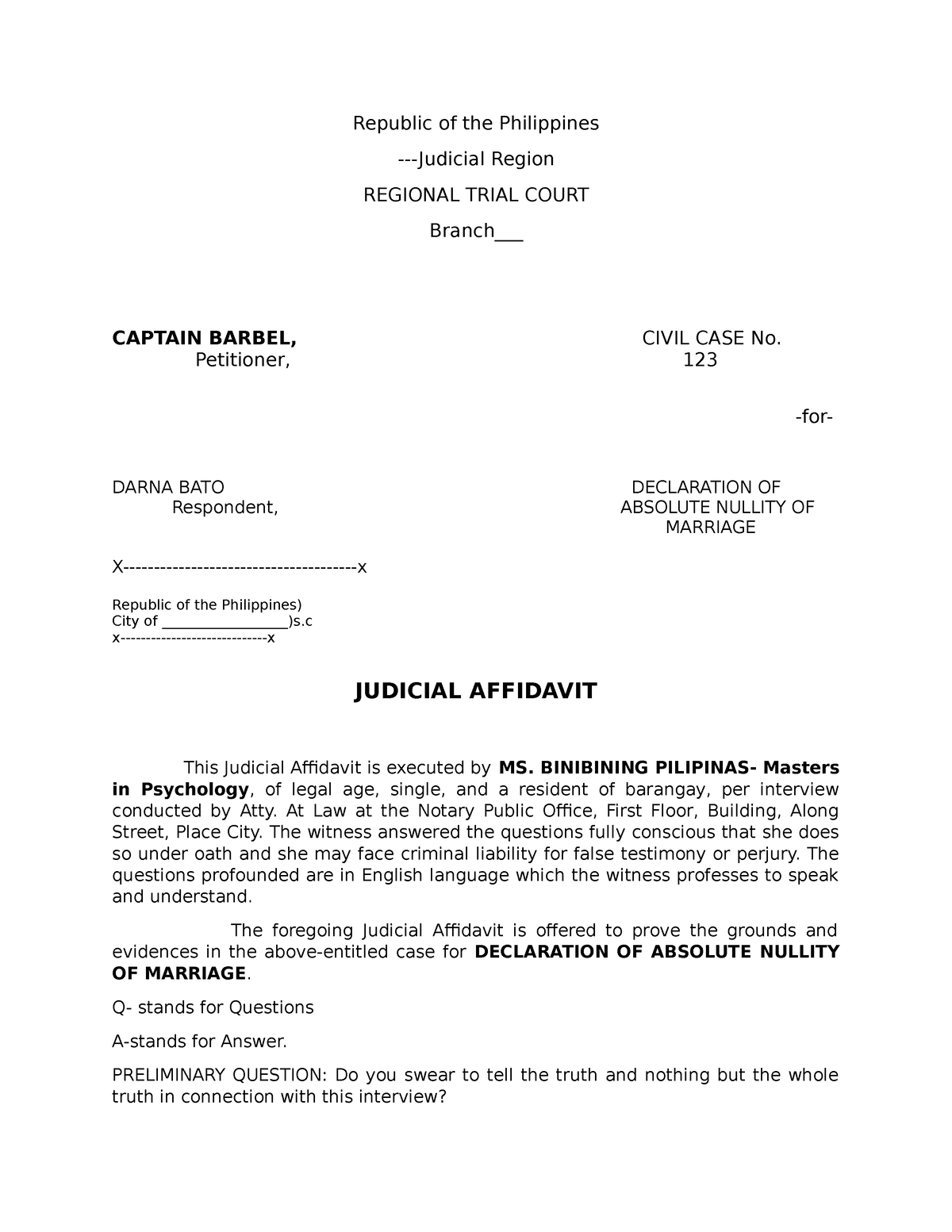 Judicial Affidavit Republic Of The Philippines Judicial Region   Thumb 1200 1553 