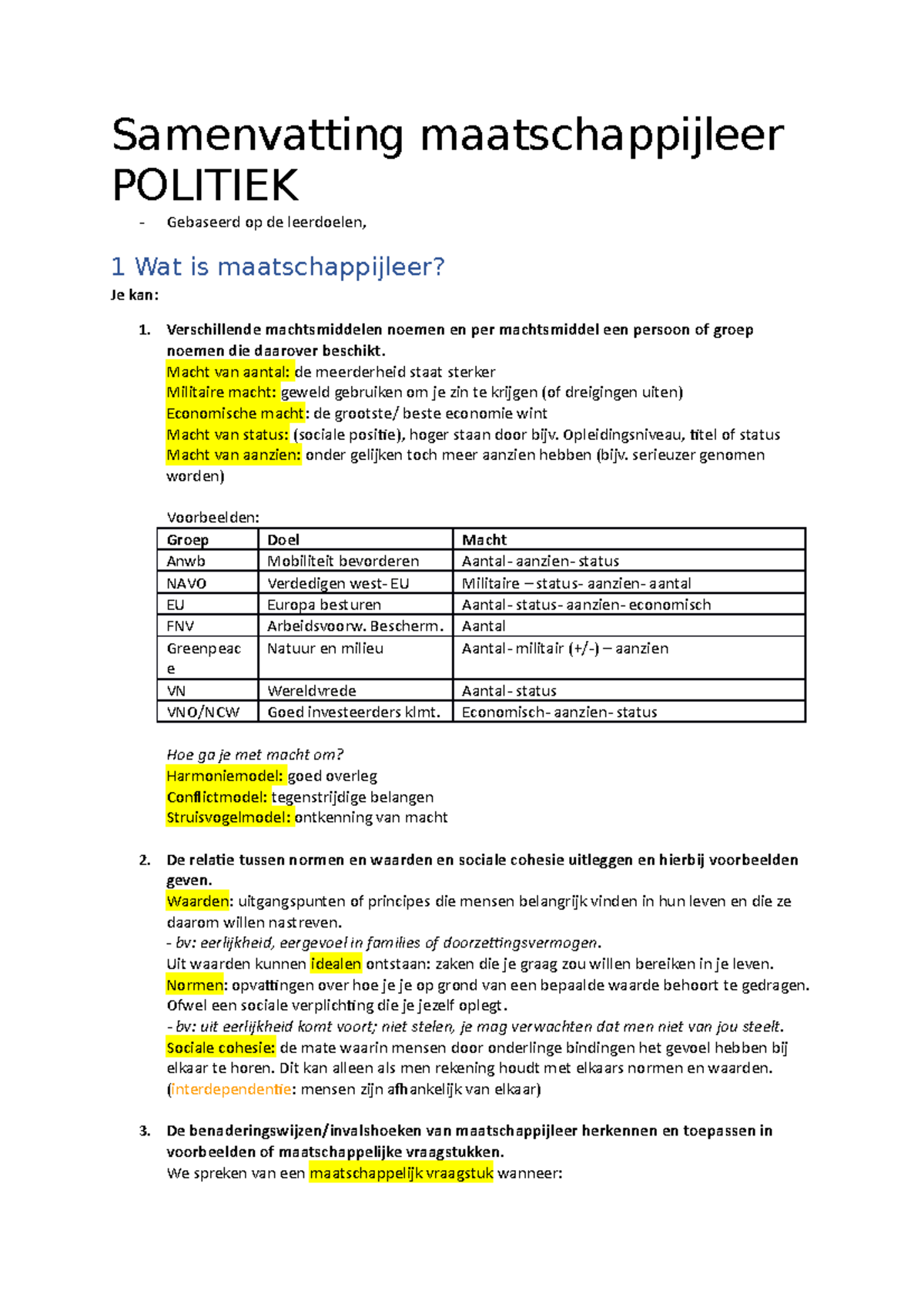 Samenvatting Politieke Besluitvorming - Samenvatting Maatschappijleer ...