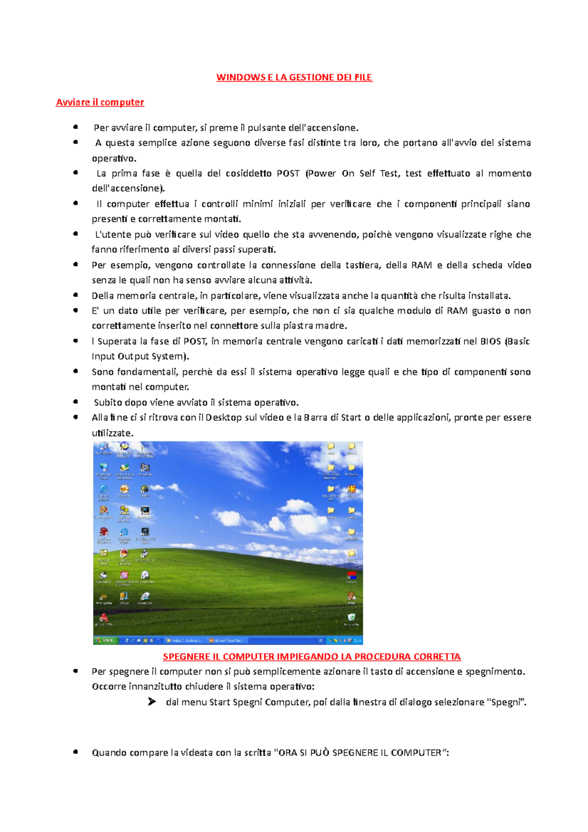 03 Windows E LA Gestione DEI FILE - WINDOWS E LA GESTIONE DEI FILE ...