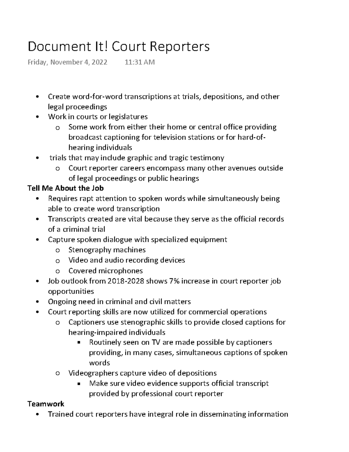 Document It Court Reporters - Create word-for-word transcriptions at ...