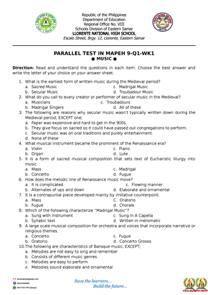 WT Q1 Mapeh 9 WK2 Health - DLL - Republic Of The Philippines Department ...