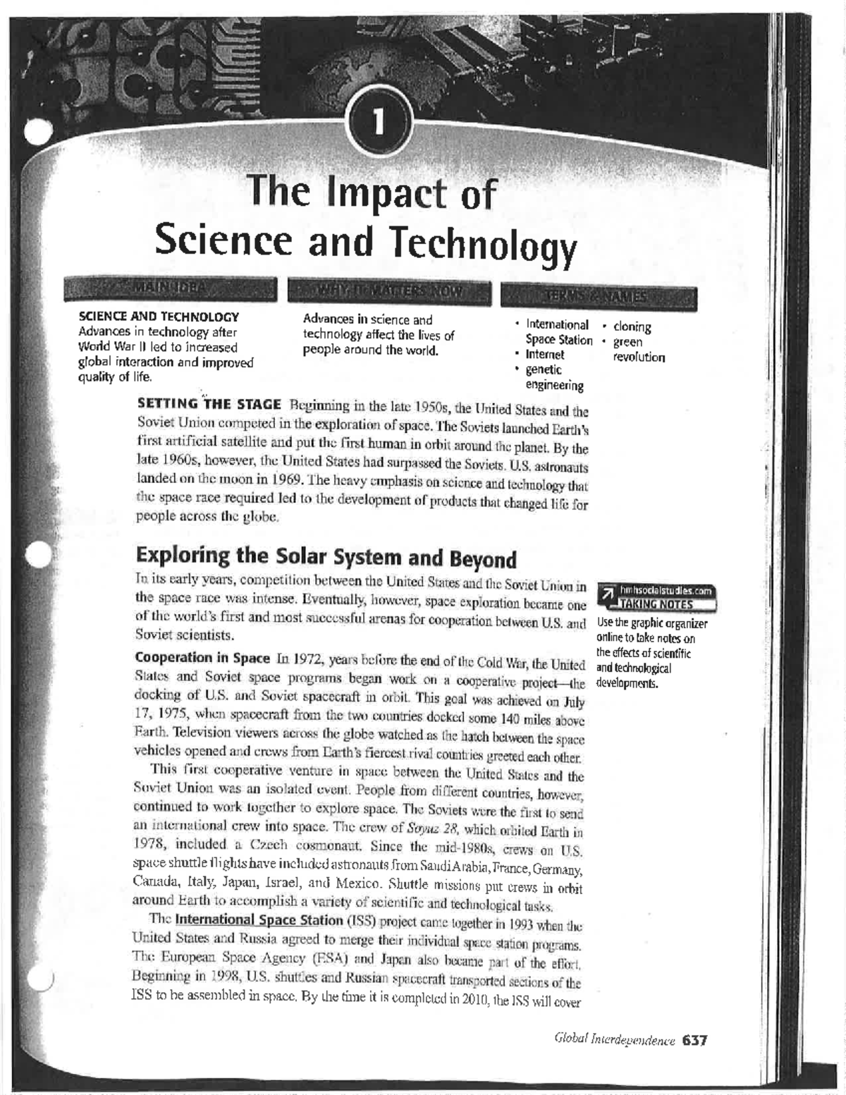 impact of science and technology assignment quizlet