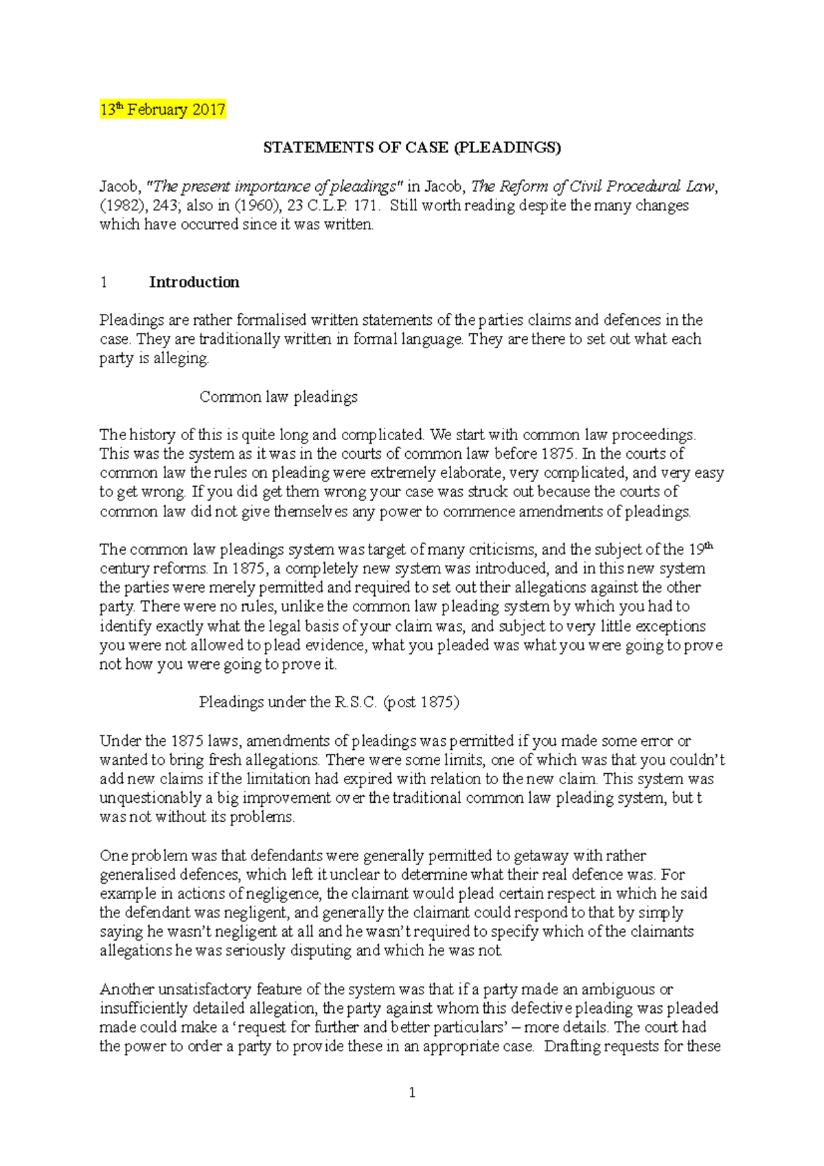 Staements OF CASE, Privilege AND Disclosure-2 - 13th February 2017 ...