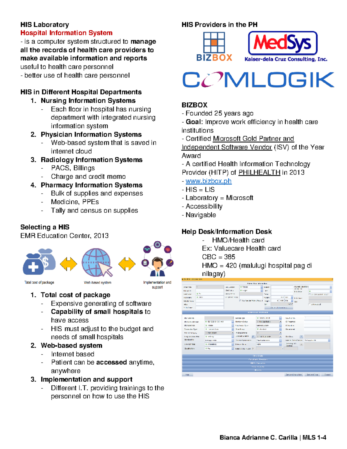 HIS Lab Finals - lalala - HIS Laboratory Hospital Information System is ...
