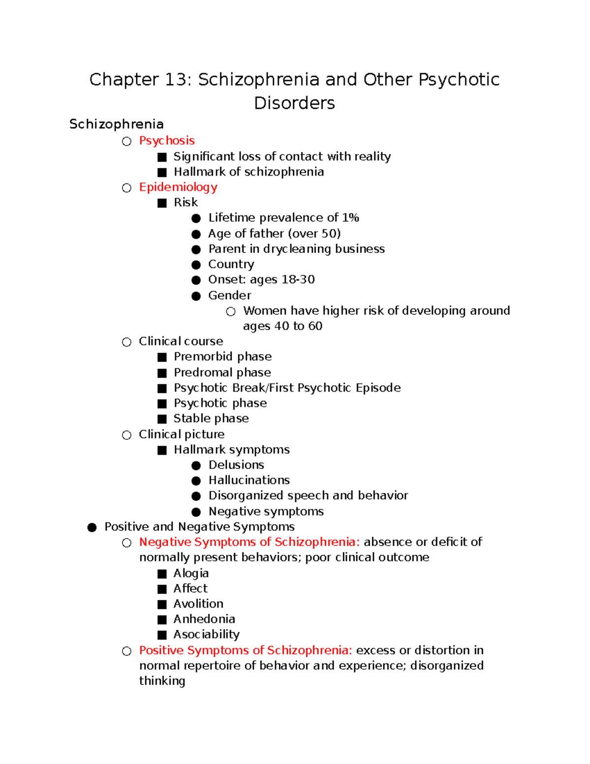 Chapter 13 Schizophrenia and Other Psychotic Disorders - Chapter 13 ...