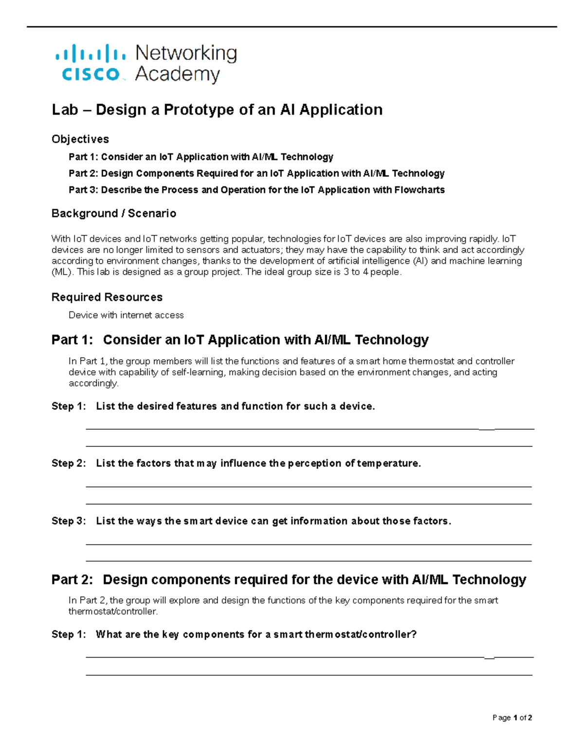 Assignment 4 - Lab – Design a Prototype of an AI Application Objectives ...