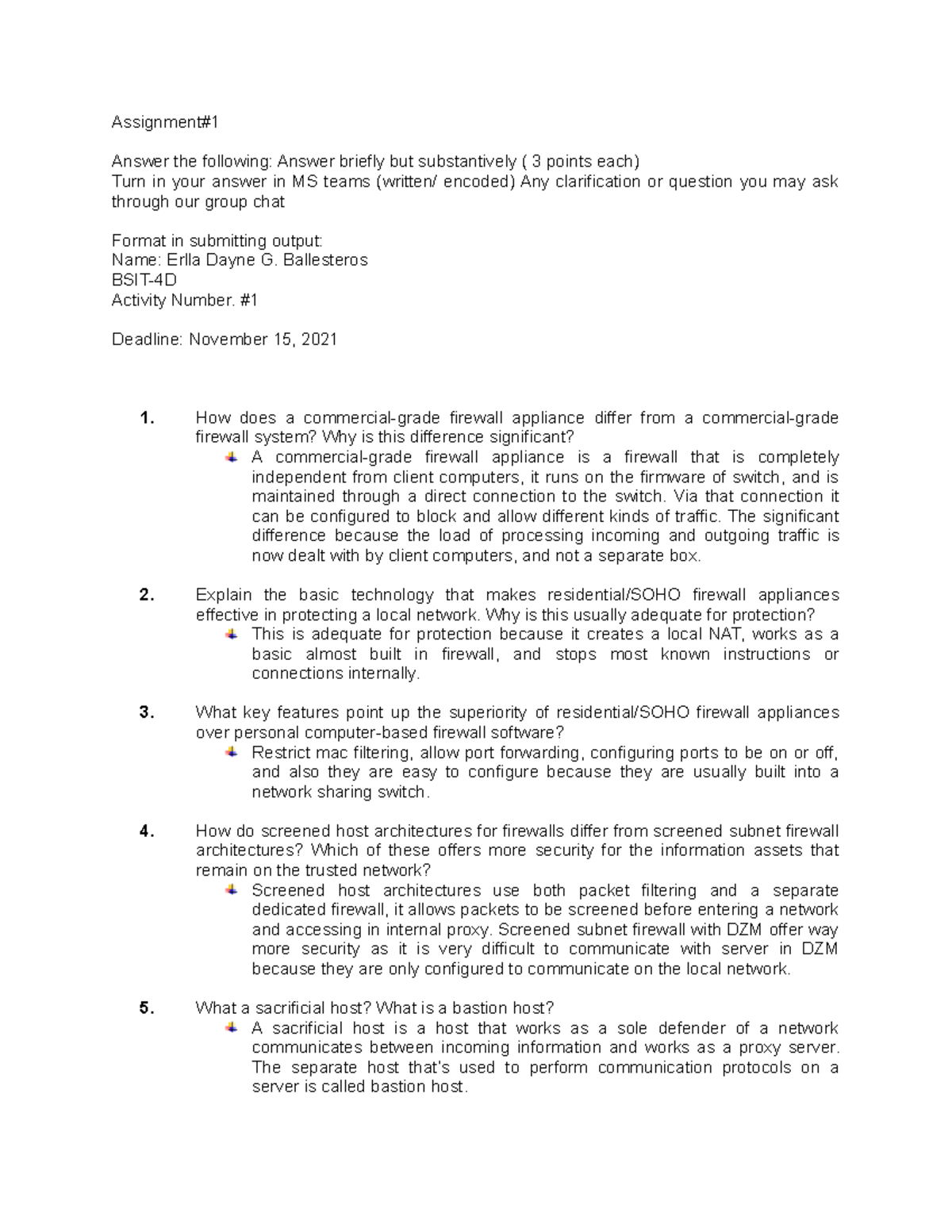 Assignment 1 - Assignment# Answer the following: Answer briefly but ...