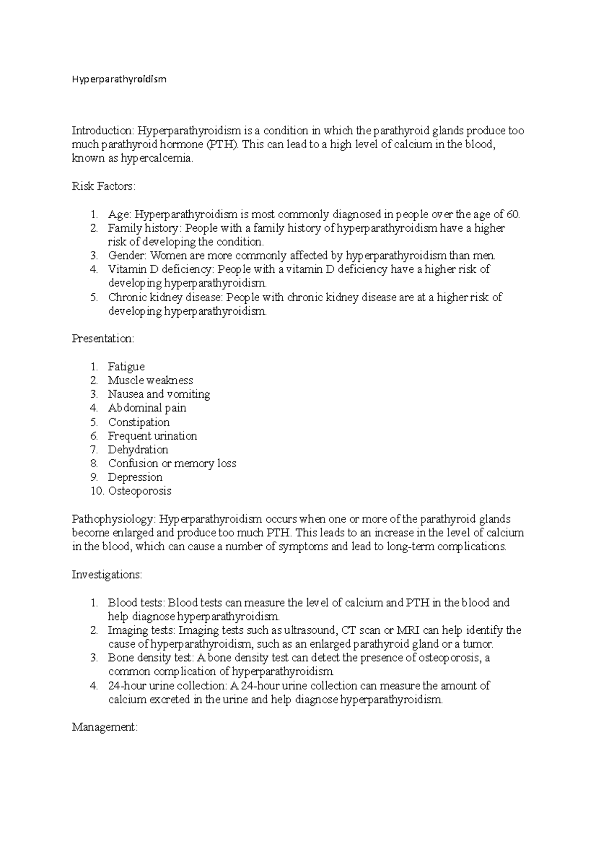 Hyperparathyroidism - notes on level b pathologies on endocrinology for ...