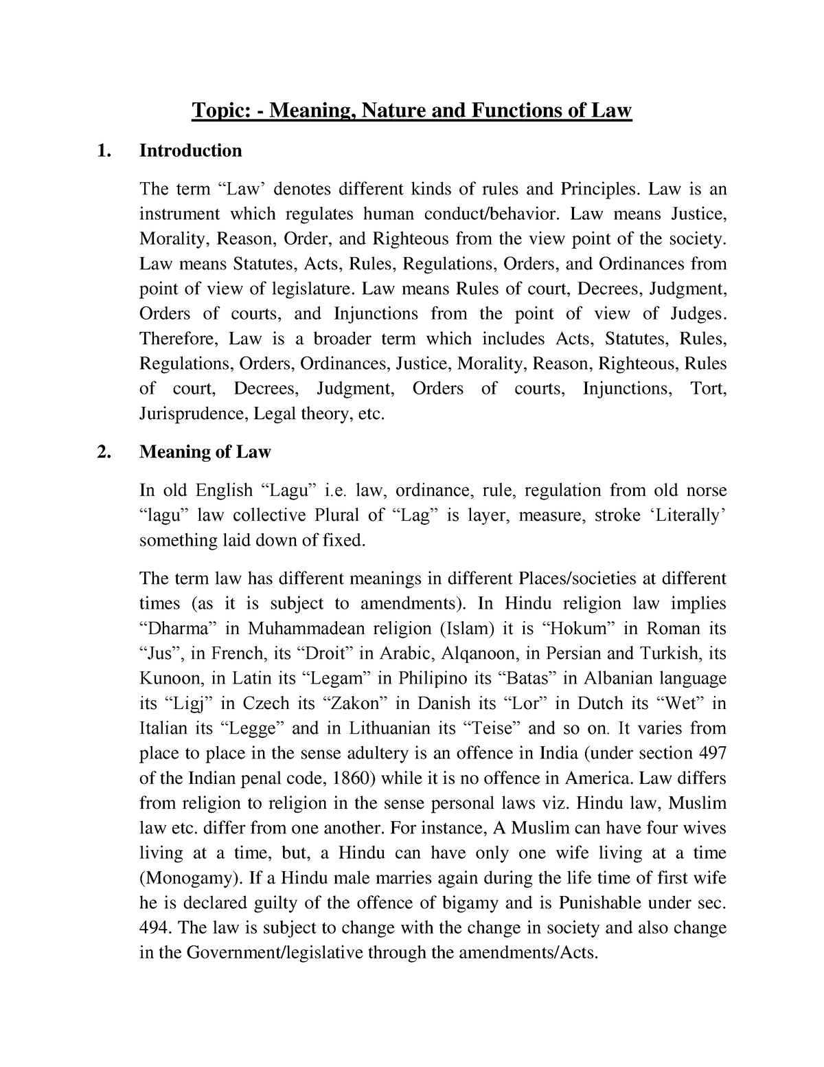 jurisprudence-unit-i-topic-meaning-nature-and-functions-of-law