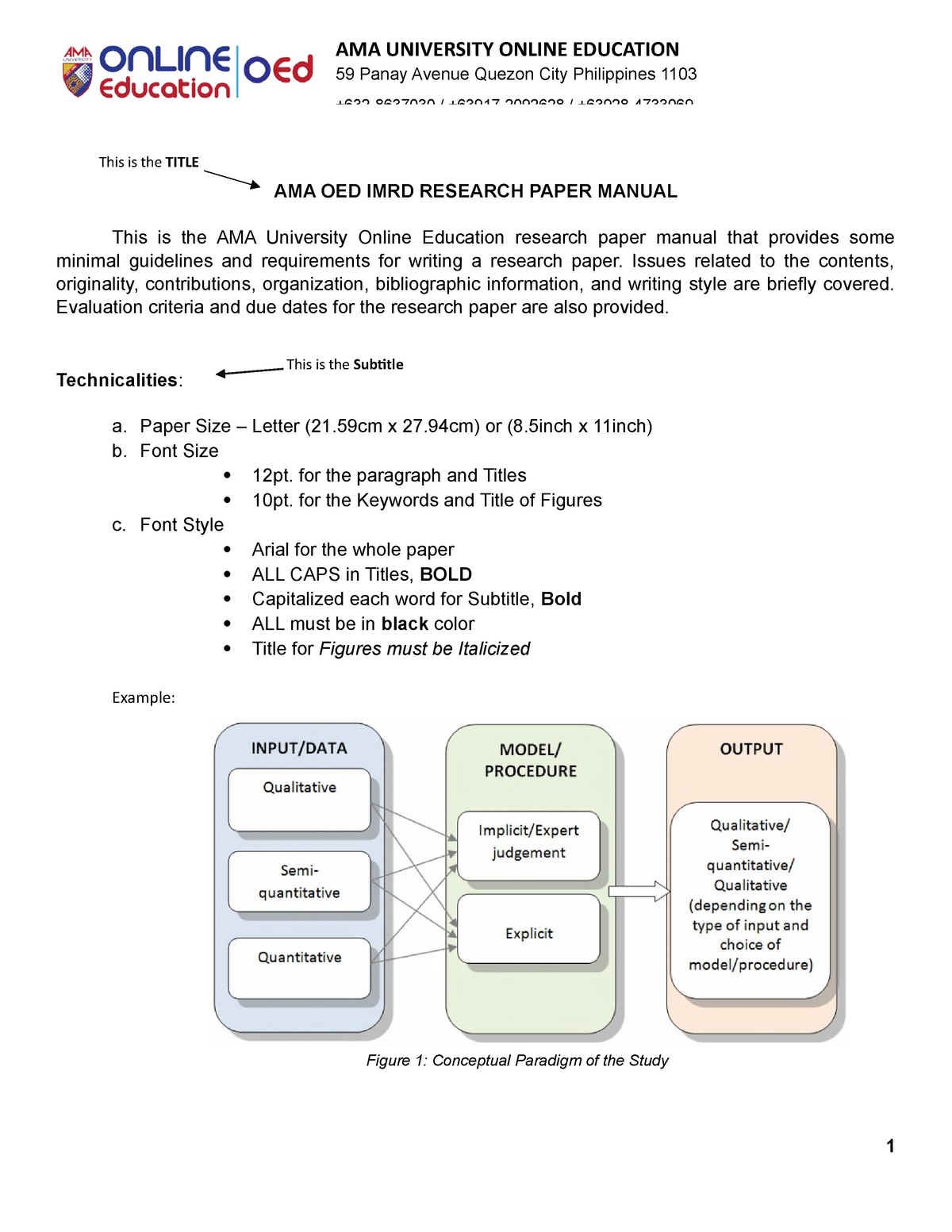 Guidelines IN Creating Research Paper - AMA OED IMRD RESEARCH PAPER ...