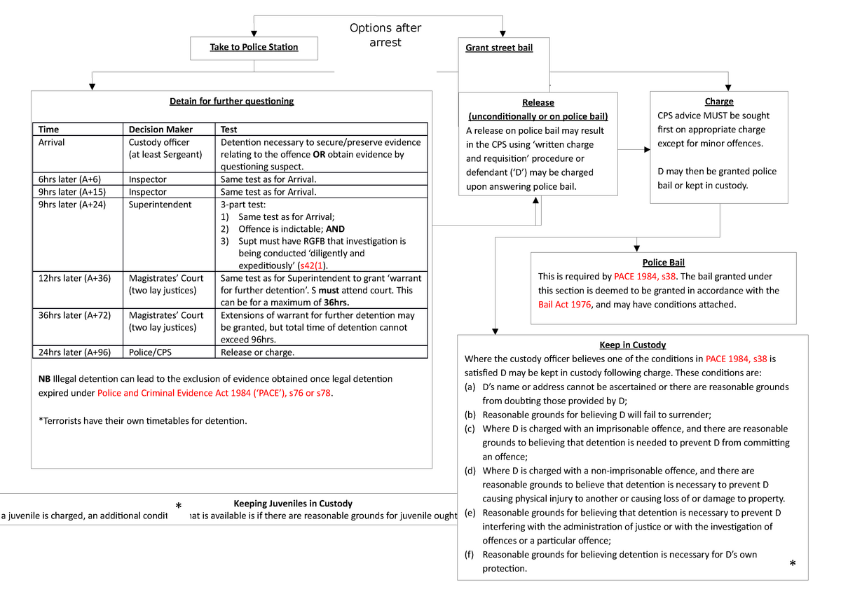 Options after arrest - flowchart 2014 - Take to Police Station Options ...