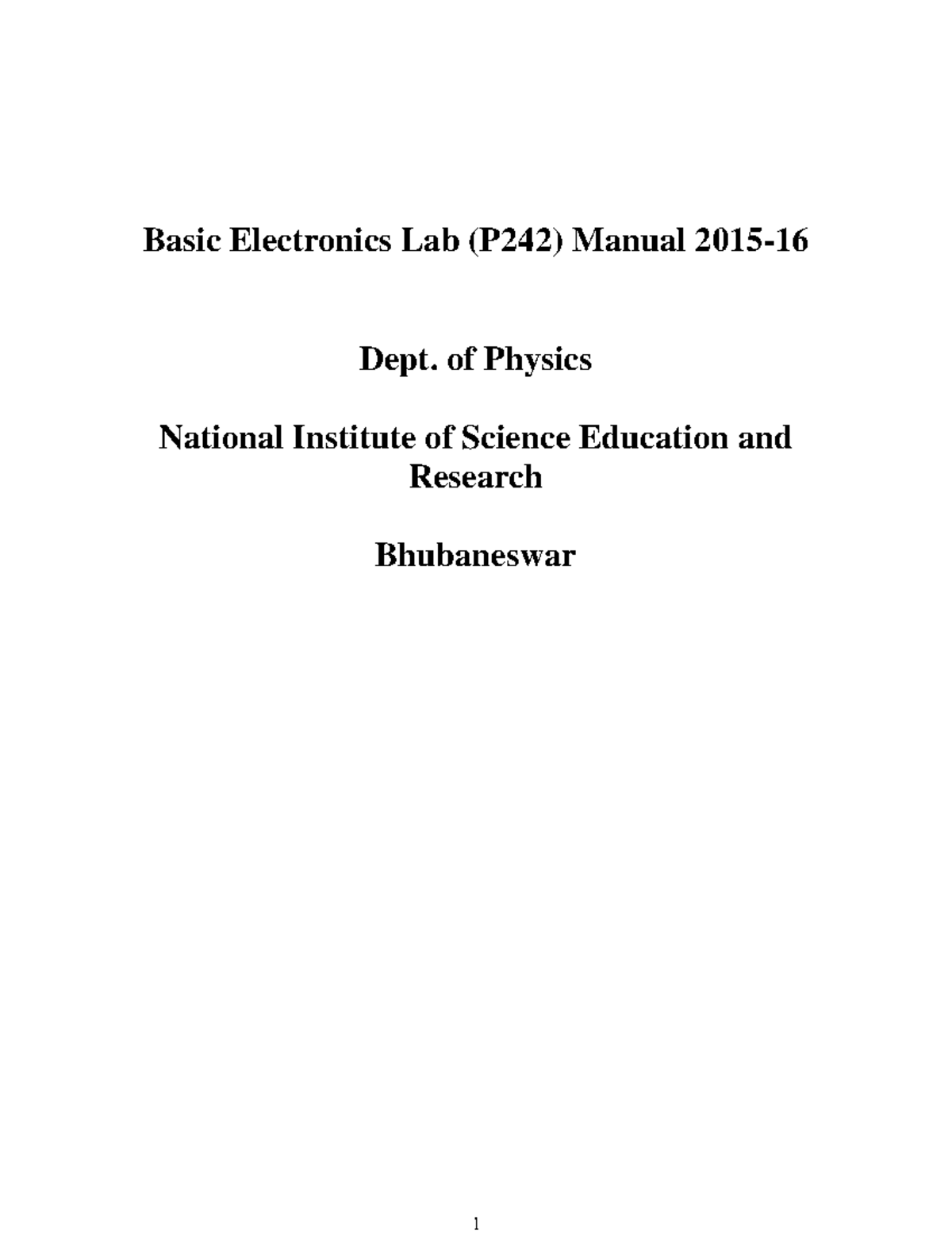 P242 Basic Electronics Lab - Basic Electronics Lab (P242) Manual 2015 ...
