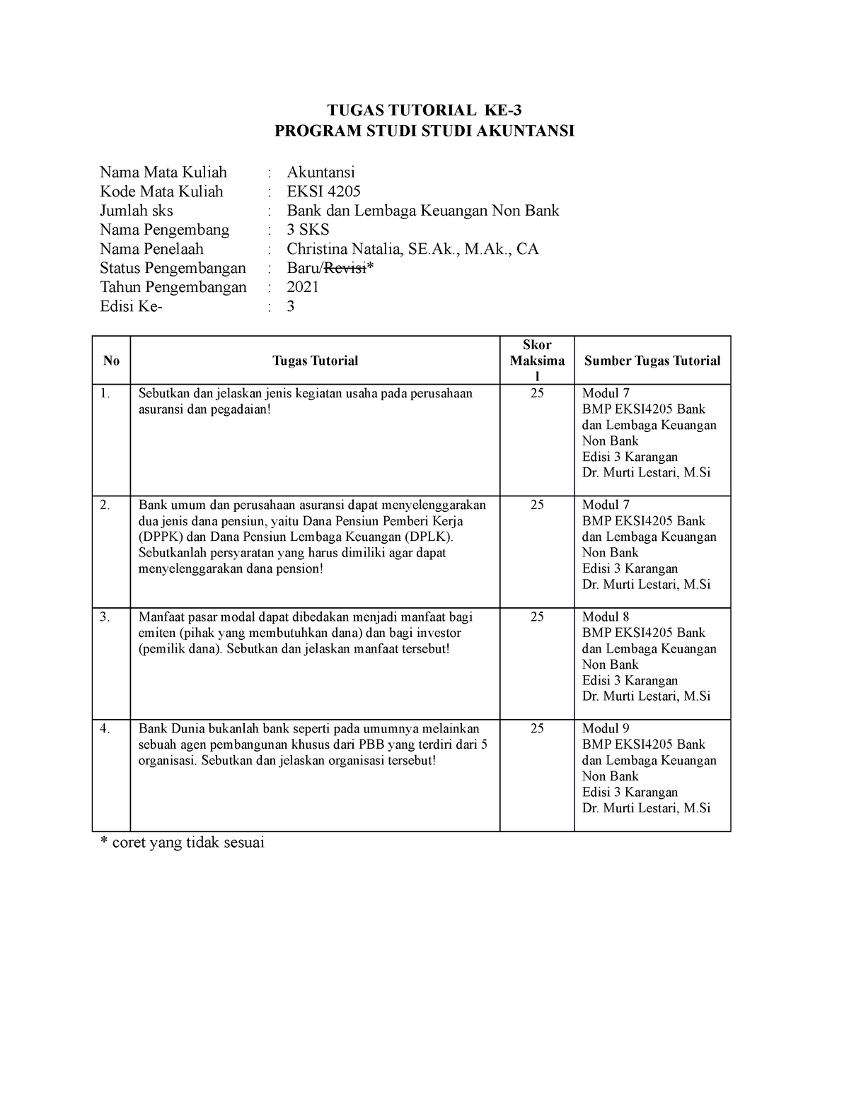 Tugas Tutorial Ke Tugas Tutorial Ke Program Studi Studi Akuntansi Nama Mata Kuliah