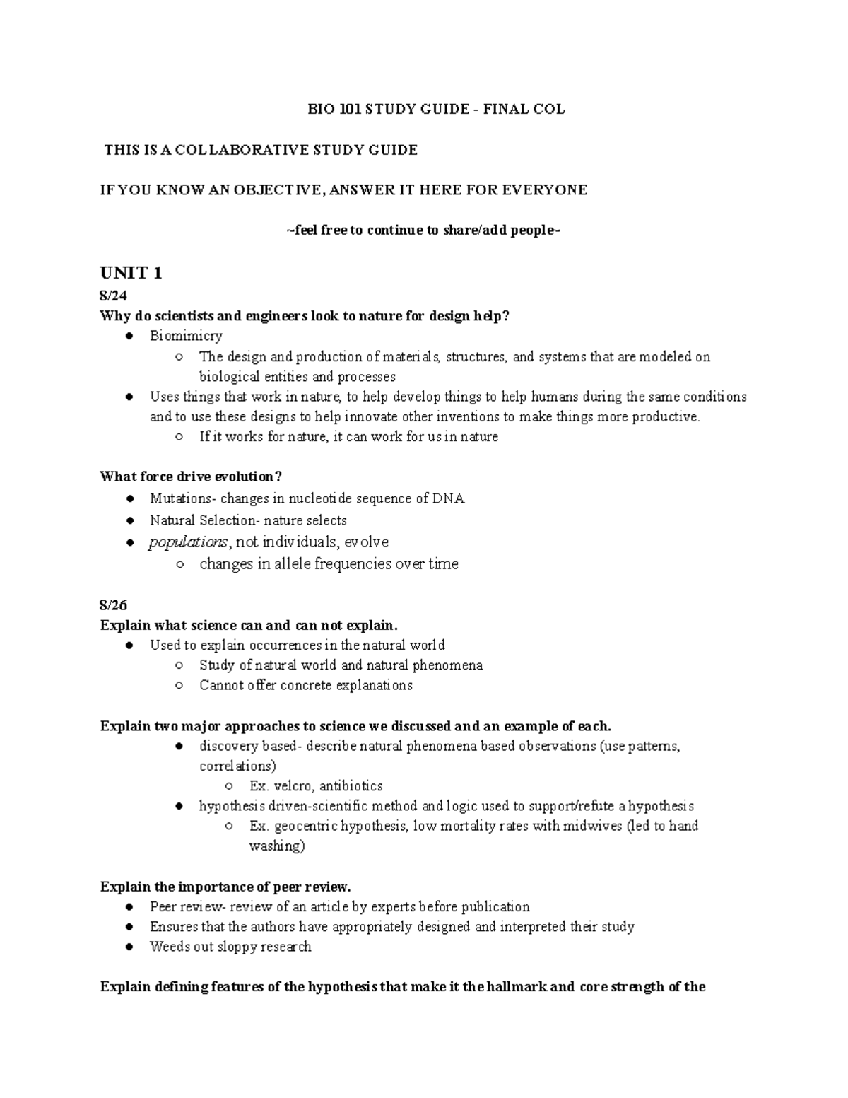 bio 101 assignment solution 2023